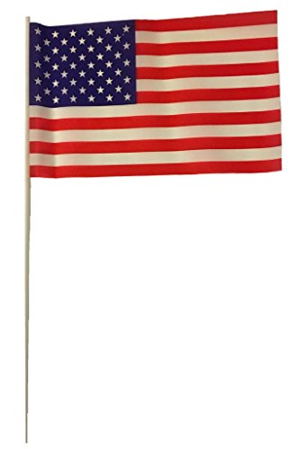 Lot of 12 Mini Patriotic Plastic American FLAGs