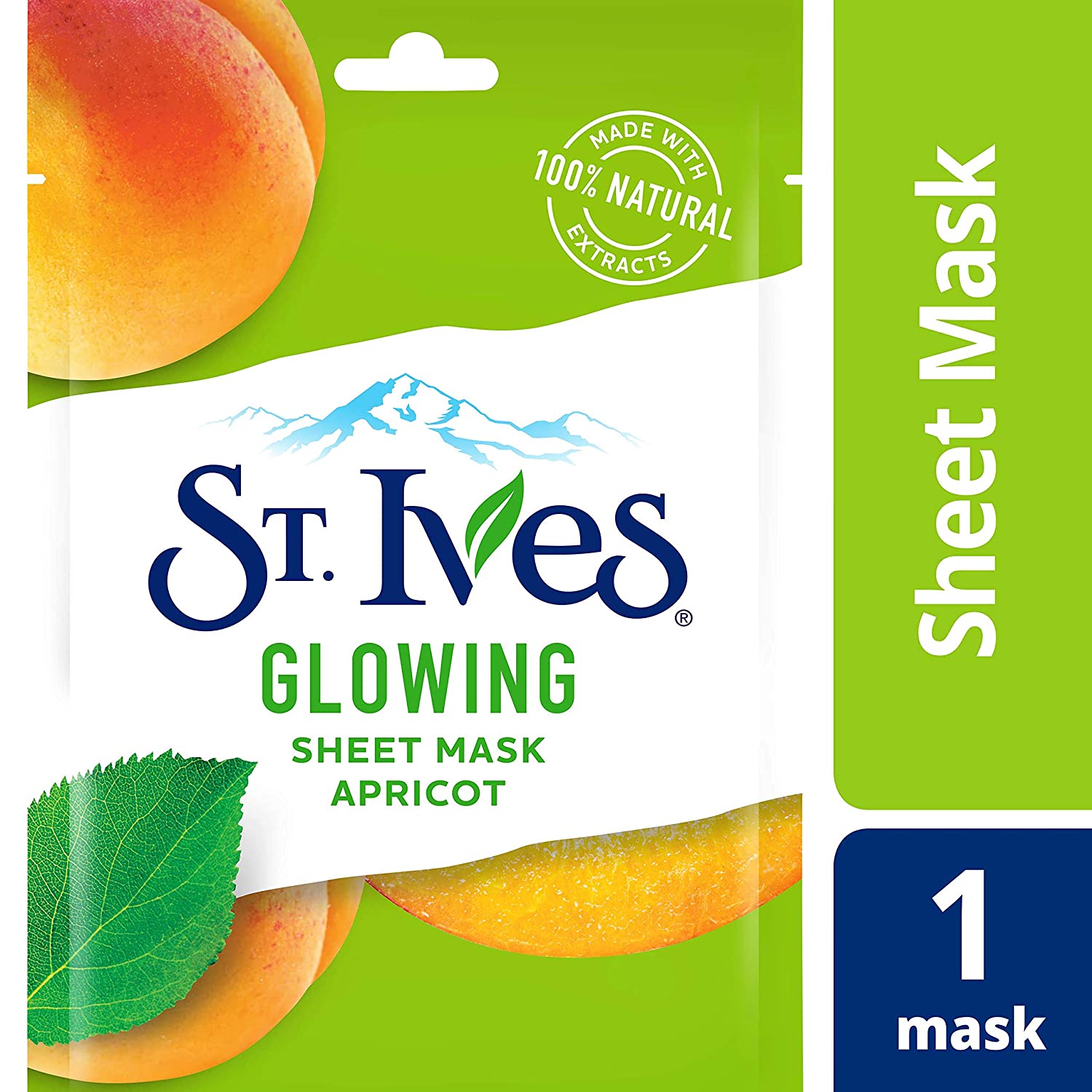 ''St. Ives Skin Care SHEET Mask, Glow Apricot, 6 Count''