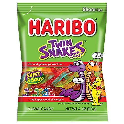 ''Haribo Gummi CANDY, Twin Snakes, 4 oz. Bag (Pack of 12)''