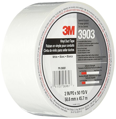 ''3M 3903 Vinyl Duct TAPE, White, 2-Inch by 50-Yard, 6.3 Mil''