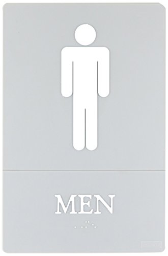 ''Quartet Men Bathroom SIGN, ADA Approved, 6'''' x 9'''', Grade 2 Braille, Mens Restroom (01418)''