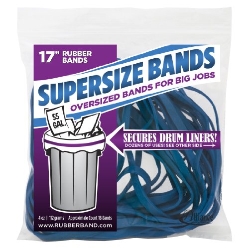 ''Alliance RUBBER 08995 SuperSize BANDS, 17'''' Blue Large Heavy Duty Latex RUBBER BANDS (4 ounce resea