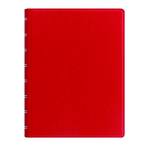 ''FILOFAX Refillable Saffiano NOTEBOOK, A5 (8.25'''' x 5'''') Poppy - 112 Cream moveable pages - Index, p