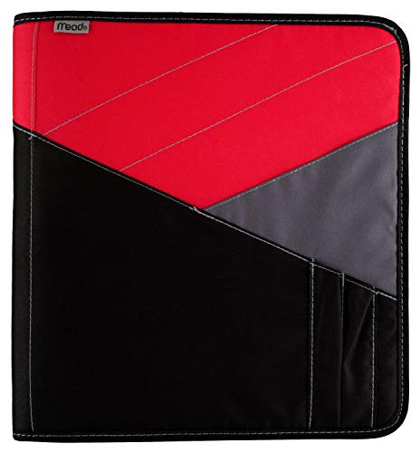 ''Mead Zipper Binder with Expanding File, 3 RING Binder, 1-1/2'''', Red (72196)''