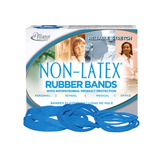 ''Alliance RUBBER 42549 #54 Assorted Non-Latex Antimicrobial RUBBER BANDS, 1/4 lb box contains #19, #