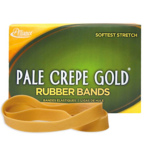 ''Alliance RUBBER 21055 Pale Crepe Gold RUBBER BANDS Size #105, 1 lb Box Contains Approx. 95 BANDS (5