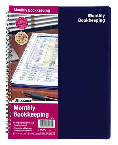 ''Adams BOOKkeeping Record BOOK, Monthly Format, 8.5 x 11 Inches, White (AFR71)''