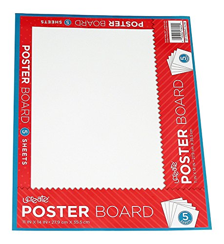 ''U-Create Ucreate White POSTER Board, 11'''' x 14'''', 5 Pack (13825)''