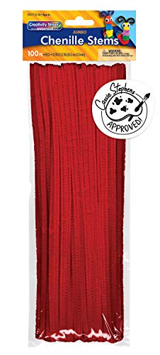 ''Creativity Street Chenille Stems/PIPE Cleaners 12 Inch x 6mm 100-Piece, Red''