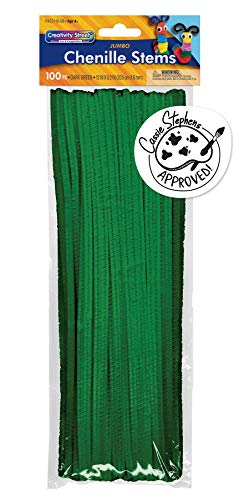 ''Creativity Street Jumbo Stems, Dark Green, 12'''' x 6 mm, 100 PIECES''