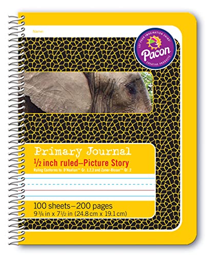 ''Pacon Primary Composition Spiral Book 1/2-in. and Picture Story Ruled, 100 SHEETS, Yellow (2430)''