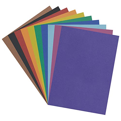 ''Pacon 6-Ply Railroad Board, 10 Assorted Colors, 22'''' x 28'''', 25 SHEETS''