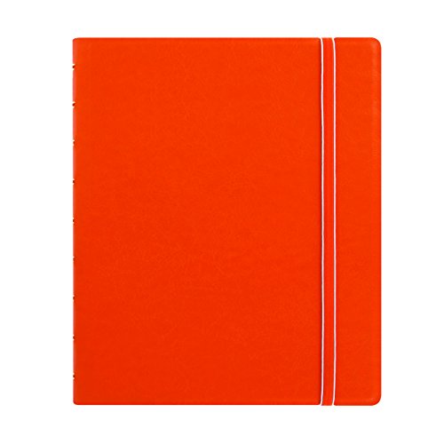 ''FILOFAX REFILLABLE NOTEBOOK CLASSIC, 9.25'''' x 7.25'''' Orange - Elegant leather-look cover with movea