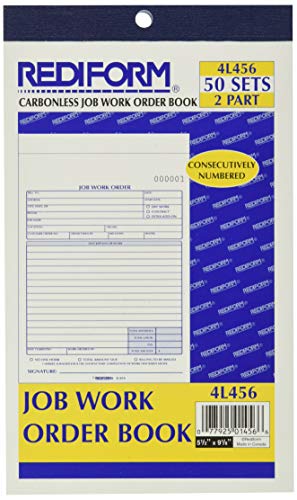 ''REDIFORM Job Work Order BOOK, 5 1/2 x 9 1/8, Two Part, 50/BOOK''