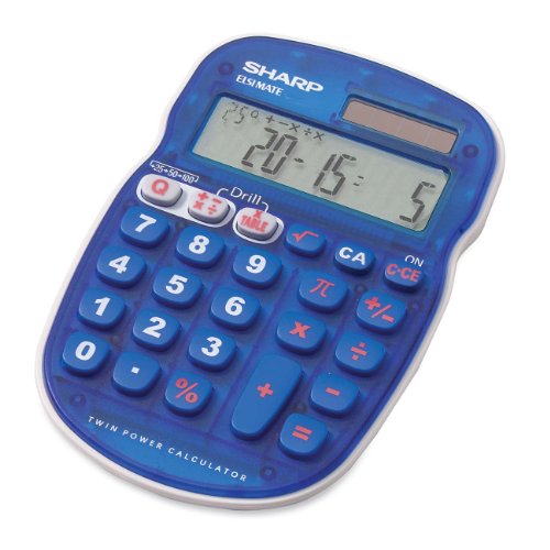 ''Sharp 10-Digit Calculator, DRILL Function, 3-1/3 x 5 x 3/4 Inches, Blue (SHRELS25BBL)''