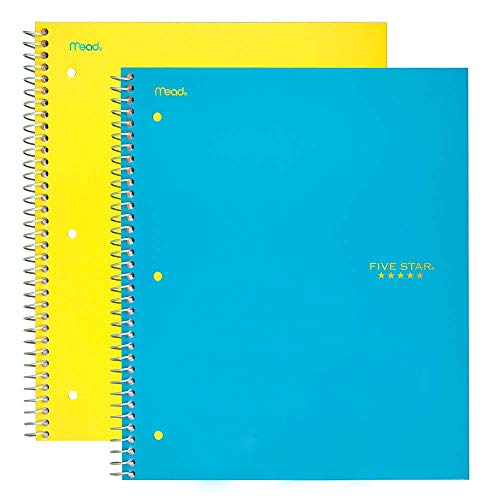 ''Five Star Spiral Notebooks, 1 Subject, College Ruled Paper, 100 SHEETS, 11'''' x 8-1/2'''', Teal, Yello