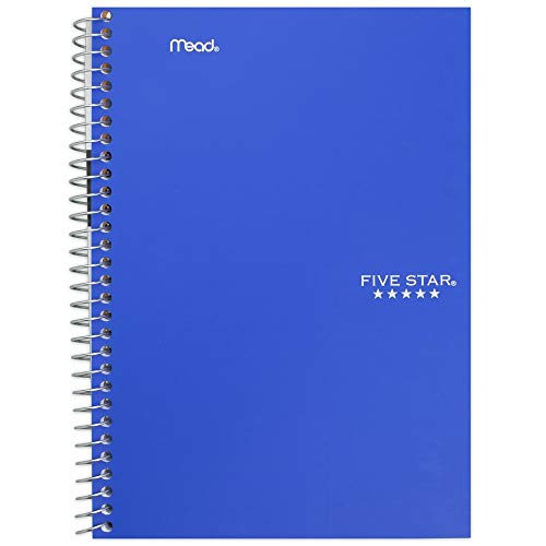 ''Five Star Spiral Notebook, 2 Subject, College Ruled Paper, 100 SHEETS, 9-1/2'''' x 6'''', Blue (72287)''