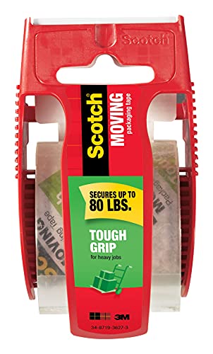 ''Scotch Tough Grip Moving Packing TAPE, 1.88'''' x 22.2 Yd, Clear''