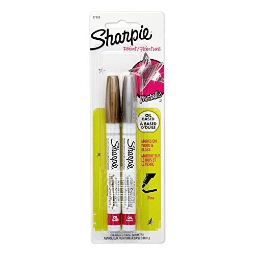 ''Sharpie Oil-Based PAINT Markers, Fine Point, Assorted Metallic, 2 Count - Great for Rock PAINTing''