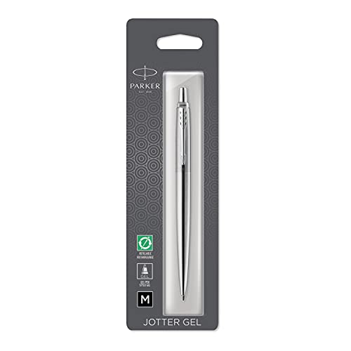 ''Gel PEN PARKER Jotter (Stainless Steel with Chrome Parts, Middle Writing tip 0.7 mm, Gift Box)''