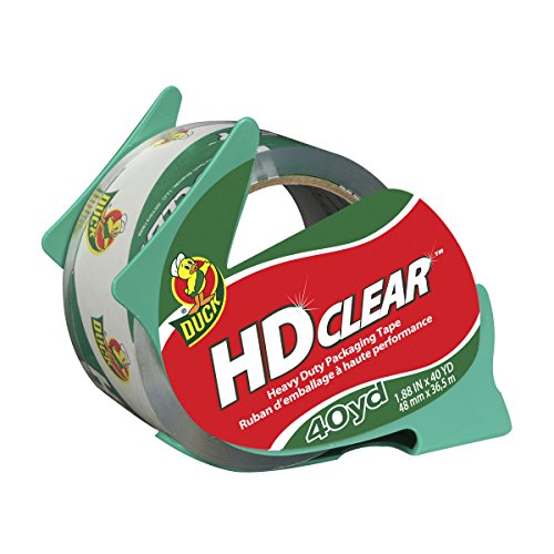 ''Duck HD Clear Heavy Duty Packing TAPE with Dispenser, 1.88 Inch x 40 Yard, 1 Roll (394589)''