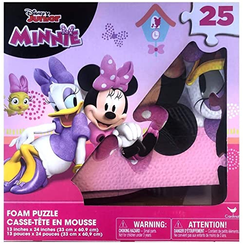 ''Minnie Mouse Foam Puzzle MAT - Disney Junior Minnie FLOOR Jigsaw Puzzle, Educational Minnie and Dai