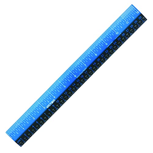 ''Victor EZ12PBL Plastic Dual Color 12 Inch Easy Read RULER with Inches, Centimeters and Millimeters 