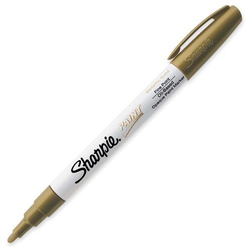 ''Sharpie Oil-Based PAINT Marker, Fine Point, Metallic Gold, 1 Count - Great for Rock PAINTing''