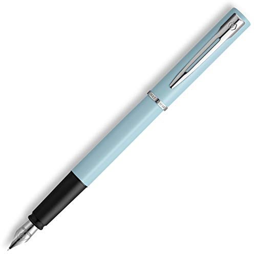 Waterman Allure Fountain PEN | Baby Blue Matte Lacquer with Chrome Trim | Fine Stainless Steel Nib |