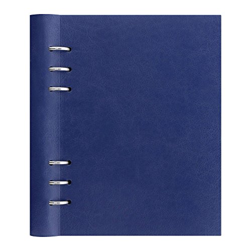 ''Filofax Clipbook, Classic Refillable NOTEBOOK, Navy, A5 (8.25'''' x 5.75'''') Ruled, Plain and Quadrill