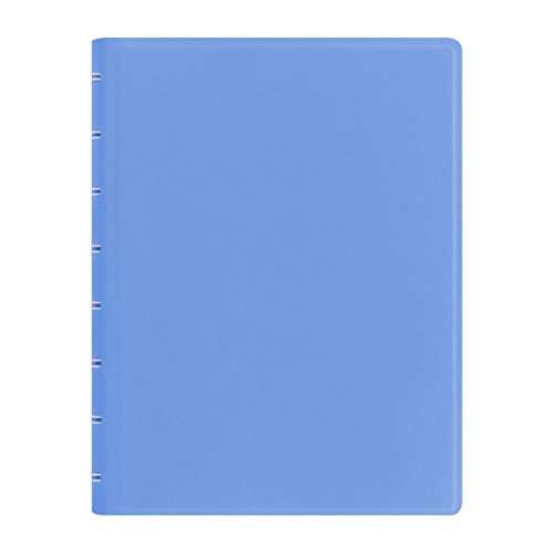 ''FILOFAX Refillable Saffiano NOTEBOOK, A5 (8.25'''' x 5'''') Vista Blue - 112 Cream moveable pages - Ind