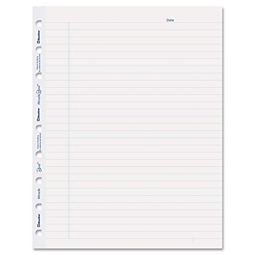 Blueline AFR9050R MiracleBind Ruled Paper Refill SHEETS 9-1/4 x 7-1/4 White 50 SHEETS/Pack