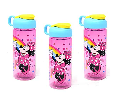 ''[3-Pack] DISNEY Minnie Mouse 16.5oz Kids Sullivan Sports Water Bottle, BPA-free, Pink/Blue/Yellow''