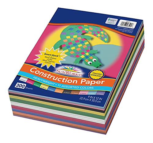 ''SunWorks Construction Paper, 11 Assorted Colors, 9'''' x 12'''', 300 SHEETS''