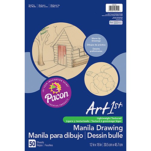 ''Pacon Art1st Drawing Paper, Manila, Standard Weight, 12'''' x 18'''', 50 SHEETS''