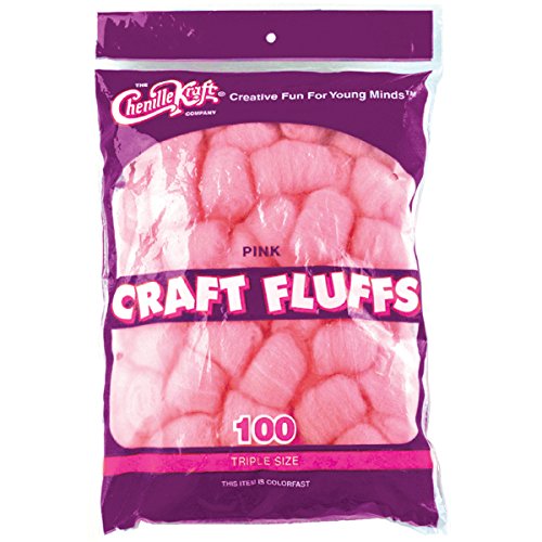 ''Creativity Street Cotton Decorated CRAFT Fluff Ball, Pink, Pack of 100,4 oz''
