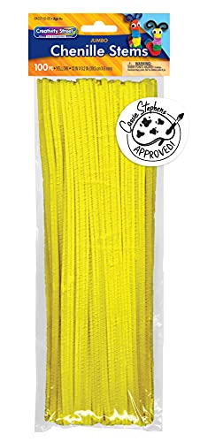 ''Creativity Street Chenille Stems/PIPE Cleaners 12 Inch x 4mm 100-Piece, Yellow''
