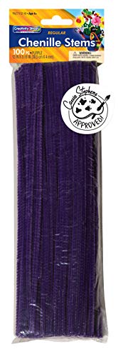 ''Creativity Street Chenille Stems/PIPE Cleaners 12 Inch x 4mm 100-Piece, Purple''