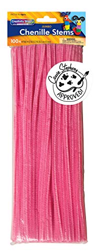 ''Creativity Street Chenille Stems/PIPE Cleaners 12 Inch x 4mm 100-Piece, Pink''