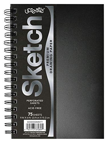 ''Pacon UCreate Poly Cover Sketch BOOK, 9'''' x 6'''', Heavyweight 75 Sheets''