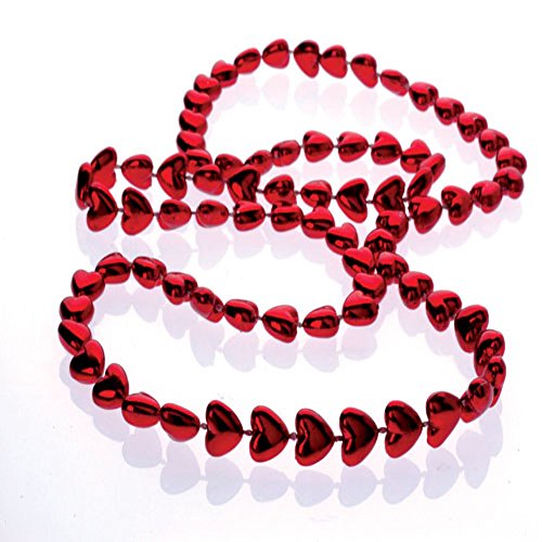 U.S. Toy Metallic Heart Bead NECKLACEs