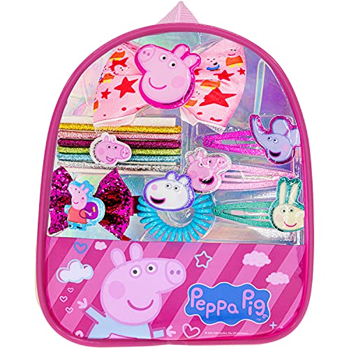''Peppa Pig - Townley Girl Backpack Cosmetic Makeup Gift Bag Set includes HAIR ACCESSORIES and Printe