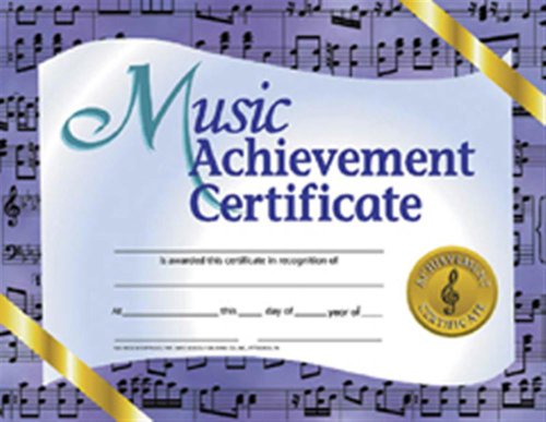 ''Hayes School PUBLISHINGH-VA536 Hayes MUSIC Achievement Certificate, 8.5'''' x 11'''', Pack of 30''