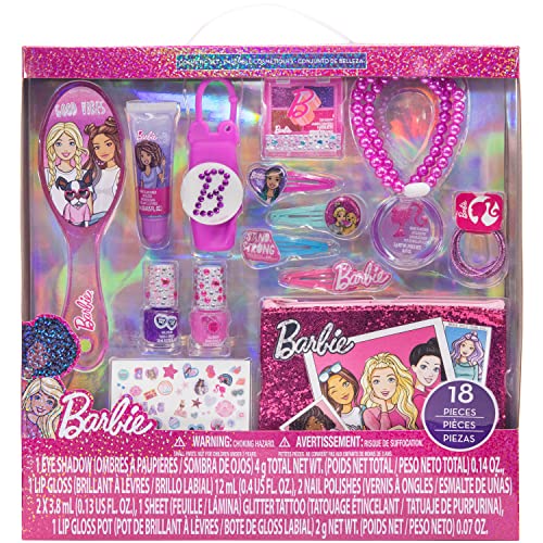 ''Barbie - Townley Girl COSMETIC Makeup Gift Box Set includes Lip Gloss, Nail Polish, Eye Shadow, Hai