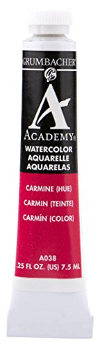 ''Grumbacher Academy Watercolor PAINT, 7.5ml/0.25 Ounce, Carmine Hue (A038)''