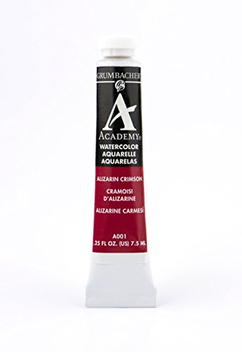 ''Grumbacher Academy Watercolor PAINT, 7.5ml/0.25 Ounce, Alizarin Crimson (A001)''