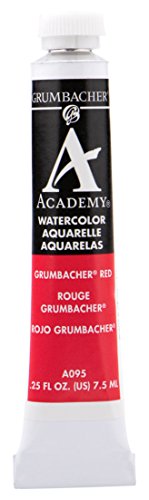''Grumbacher Academy Watercolor PAINT, 7.5ml/0.25 Ounce, Grumbacher Red (Naphthol) (A095)''