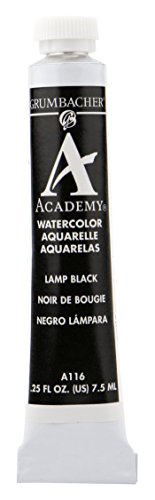 ''Grumbacher Academy Watercolor Paint, 7.5ml/0.25 Ounce, LAMP Black (A116)''