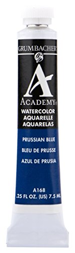 ''Grumbacher Academy Watercolor PAINT, 7.5ml/0.25 Ounce, Prussian Blue (A168)''