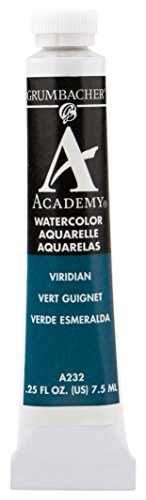 ''Grumbacher Academy Watercolor PAINT, 7.5ml/0.25 Ounce, Viridian (A232)''